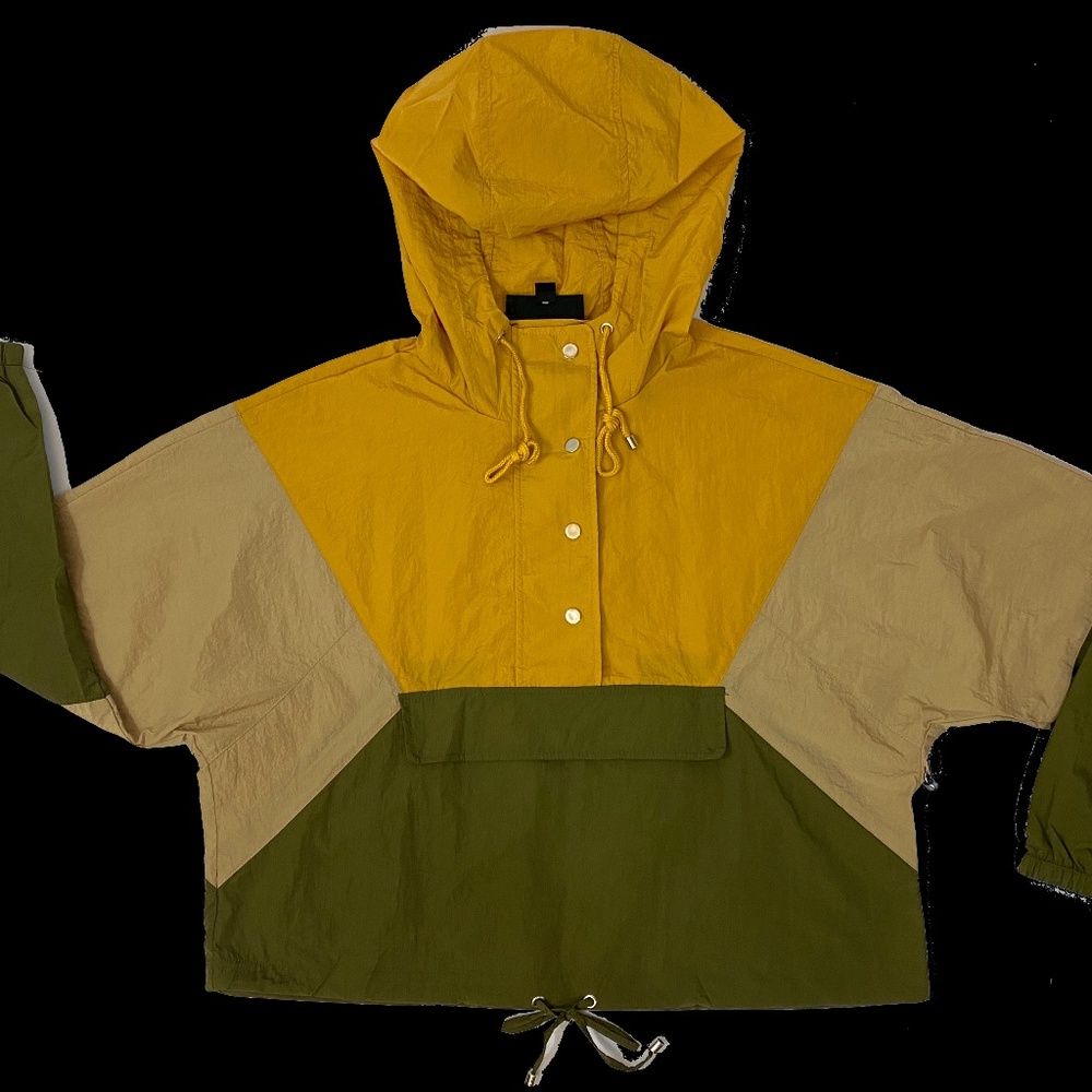 Amber/ Mustard Color Blocked Windbreaker